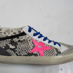 Golden Goose Women's Mid Star Python Print Wingtip Sneakers 9 US / 6 UK / 39 EU